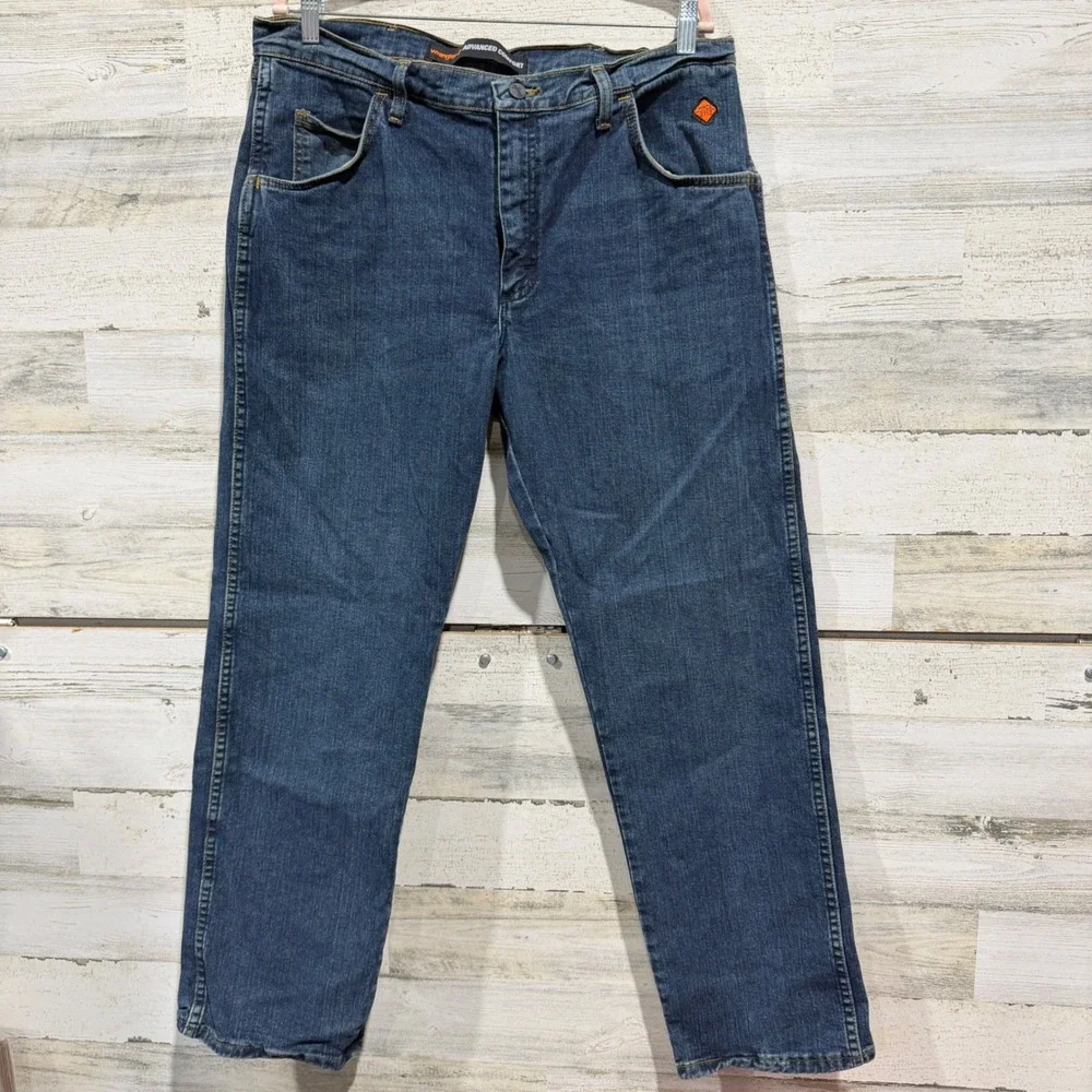 Wrangler FR Jeans Men 36x30 Blue Advanced Comfort Flame Resistant HRC2 Work